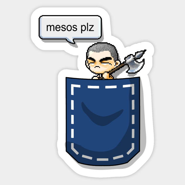 Mesos Plz Pocket Sticker by nigiart